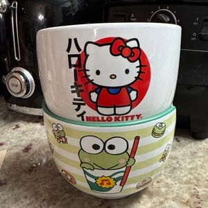 Hello Kitty and Keroppi Bowls